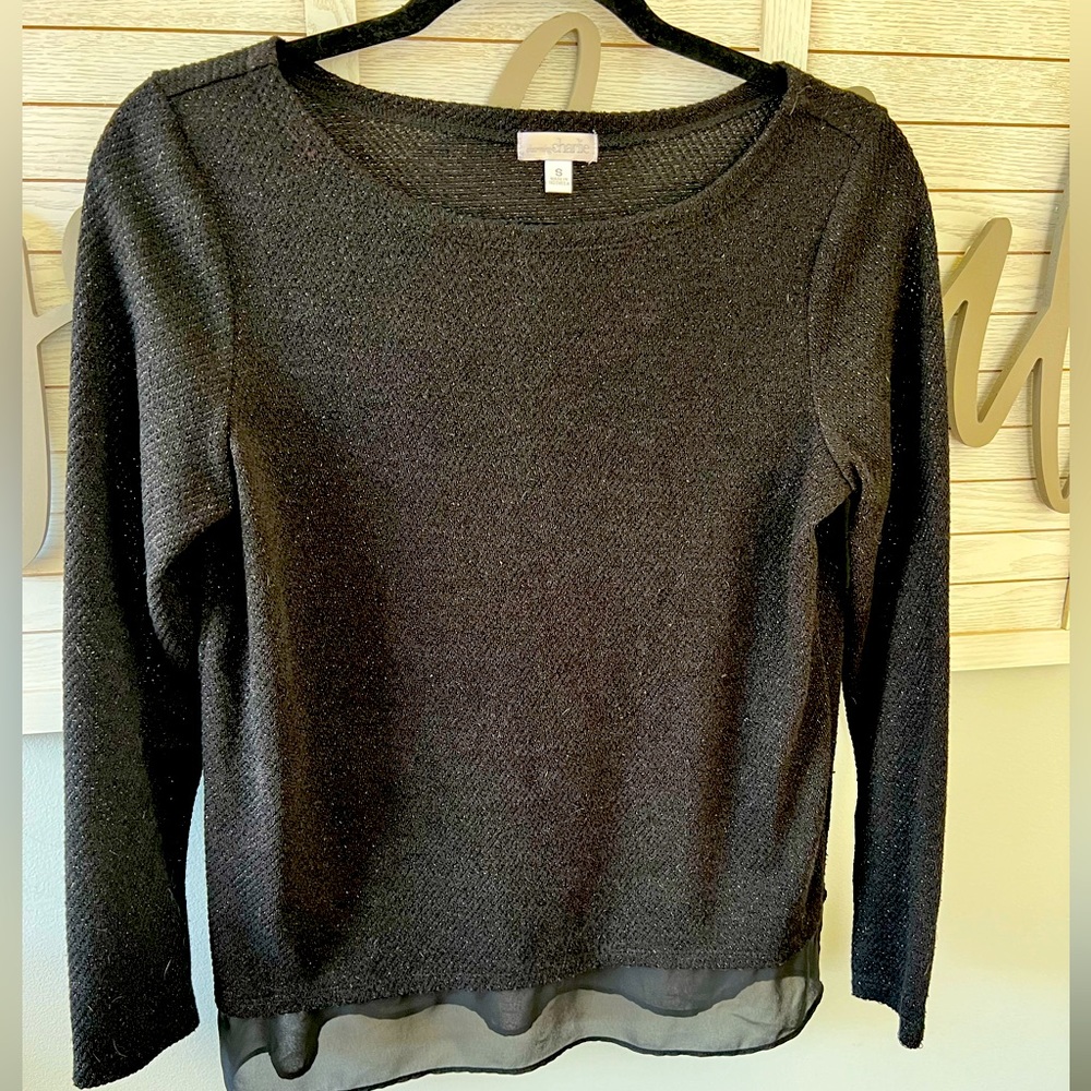 Black top with small gold sparkles